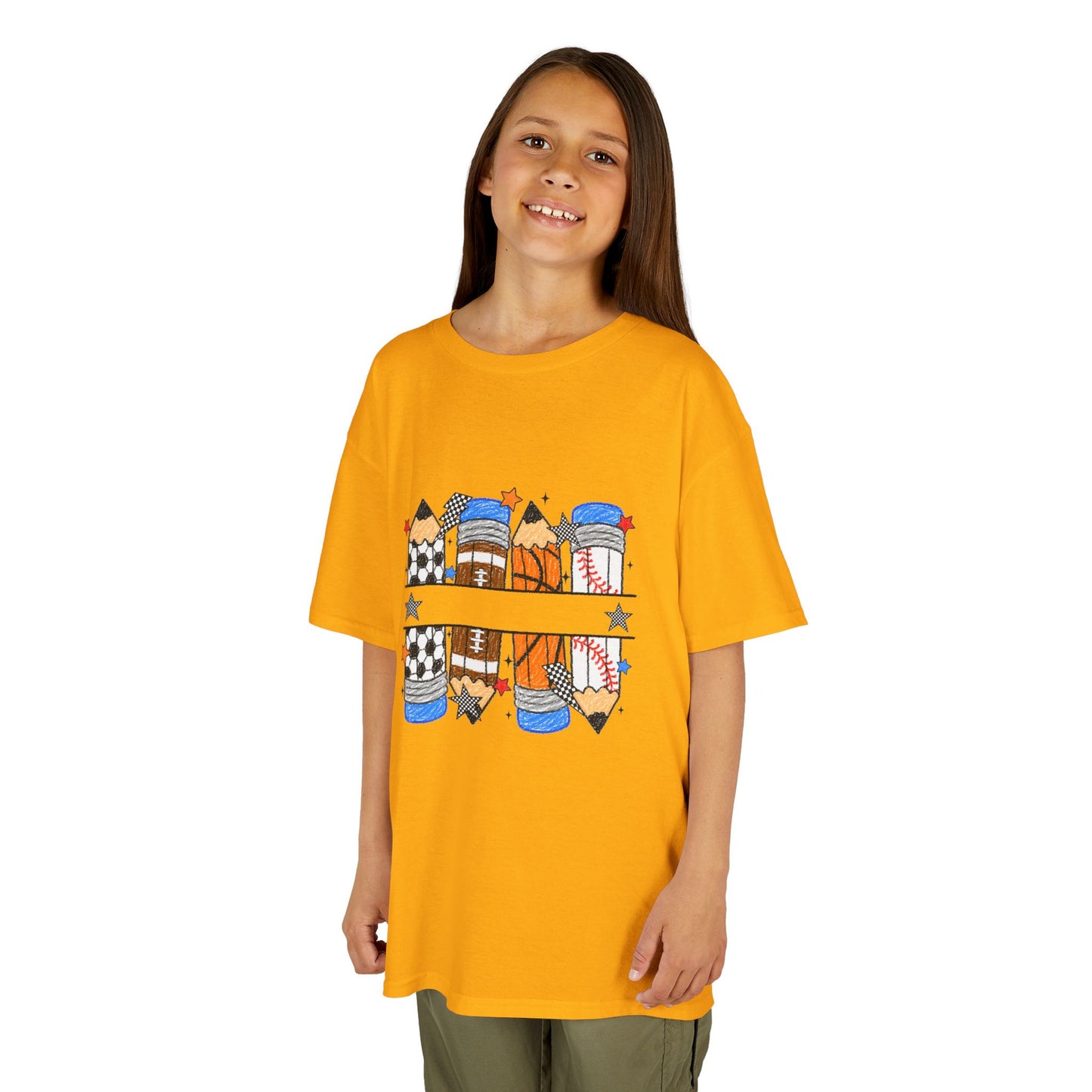 School Days Sports & Creativity Kids T-Shirt – Back to School Pencil Design