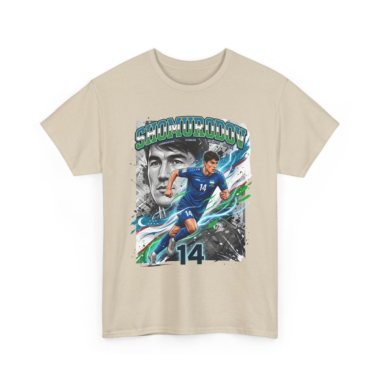 Shomurodov #14 – Uzbekistan’s Dynamic Striker T-Shirt