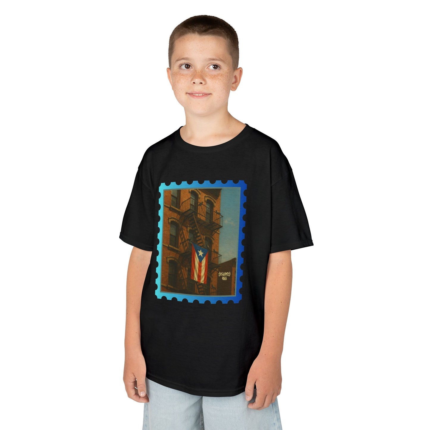 Boricua Barrio Kids T-Shirt – Puerto Rican Flag NYC Street Art