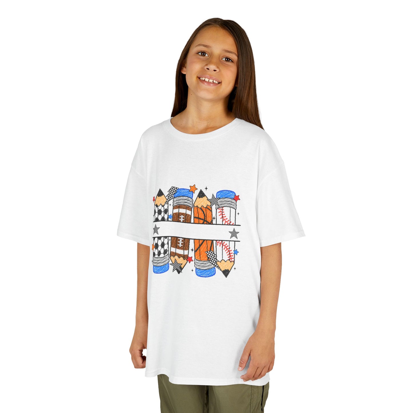School Days Sports & Creativity Kids T-Shirt – Back to School Pencil Design