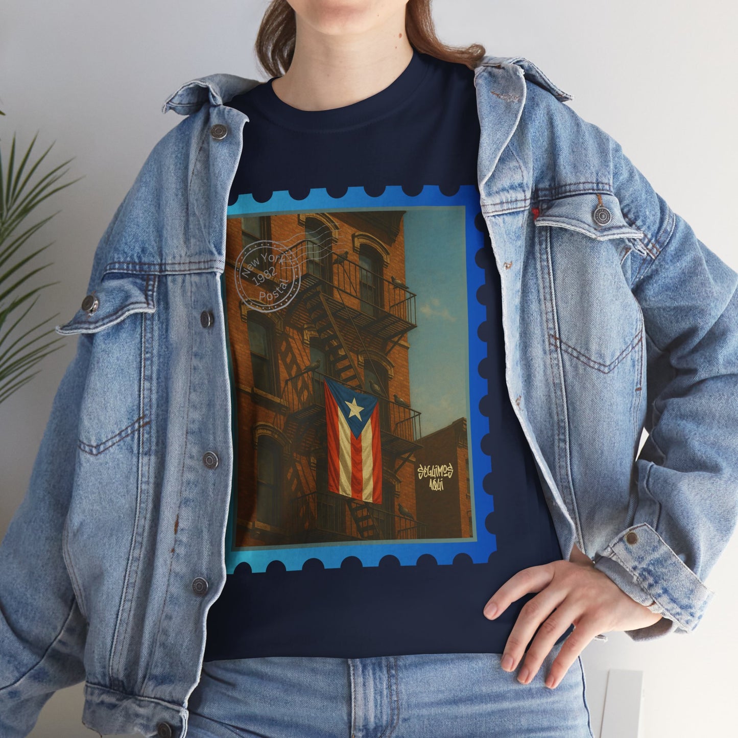 Seguimos Aquí Puerto Rican Pride Tee — New York 1982 Vintage Flag Tribute