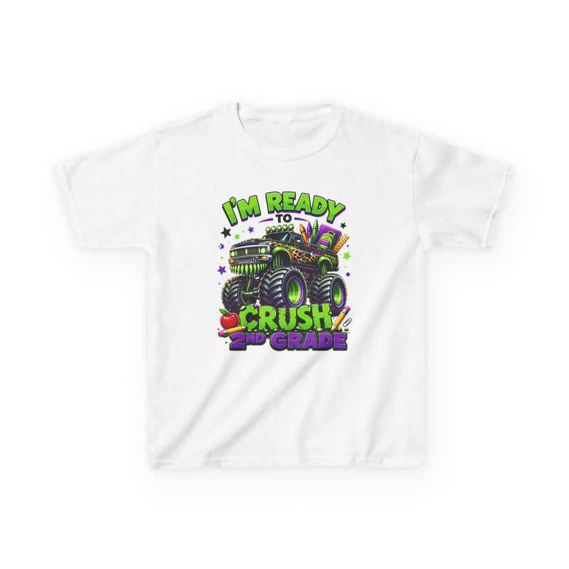 I’m Ready to Crush 2nd Grade Monster Truck Kids T-Shirt – Back to School Tee