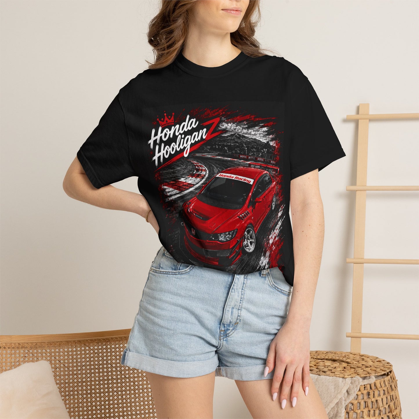Honda HooliganZ T-Shirt — Red Sports Car Racing Graphic Tee