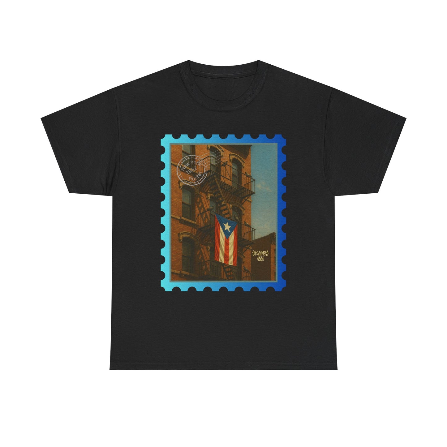Seguimos Aquí Puerto Rican Pride Tee — New York 1982 Vintage Flag Tribute