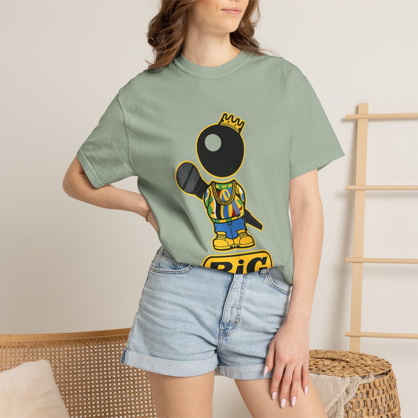 BiG Hip-Hop Icon Cartoon T-Shirt | Retro 90s Rap Inspired Streetwear Design
