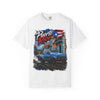 Puerto Rico Blue Samuri T-Shirt — Retro Island Flag Street Scene