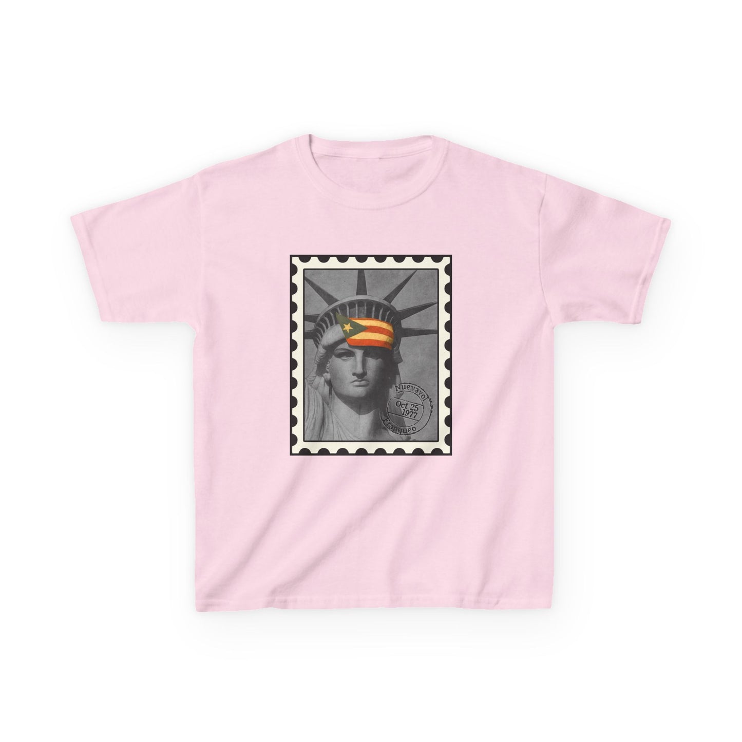 Puerto Rico Liberty Stamp Kids T-Shirt – Boricua Pride Design