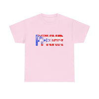 Patriotic 'PFW' Flag Graphic T-Shirt — Red White Blue Americana Tee