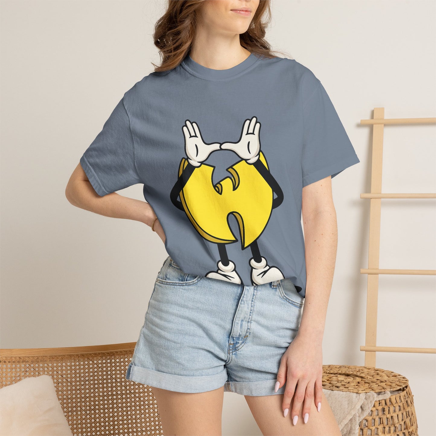 Wu-Tang Clan Inspired Cartoon "W" Hand Sign Graphic Tee