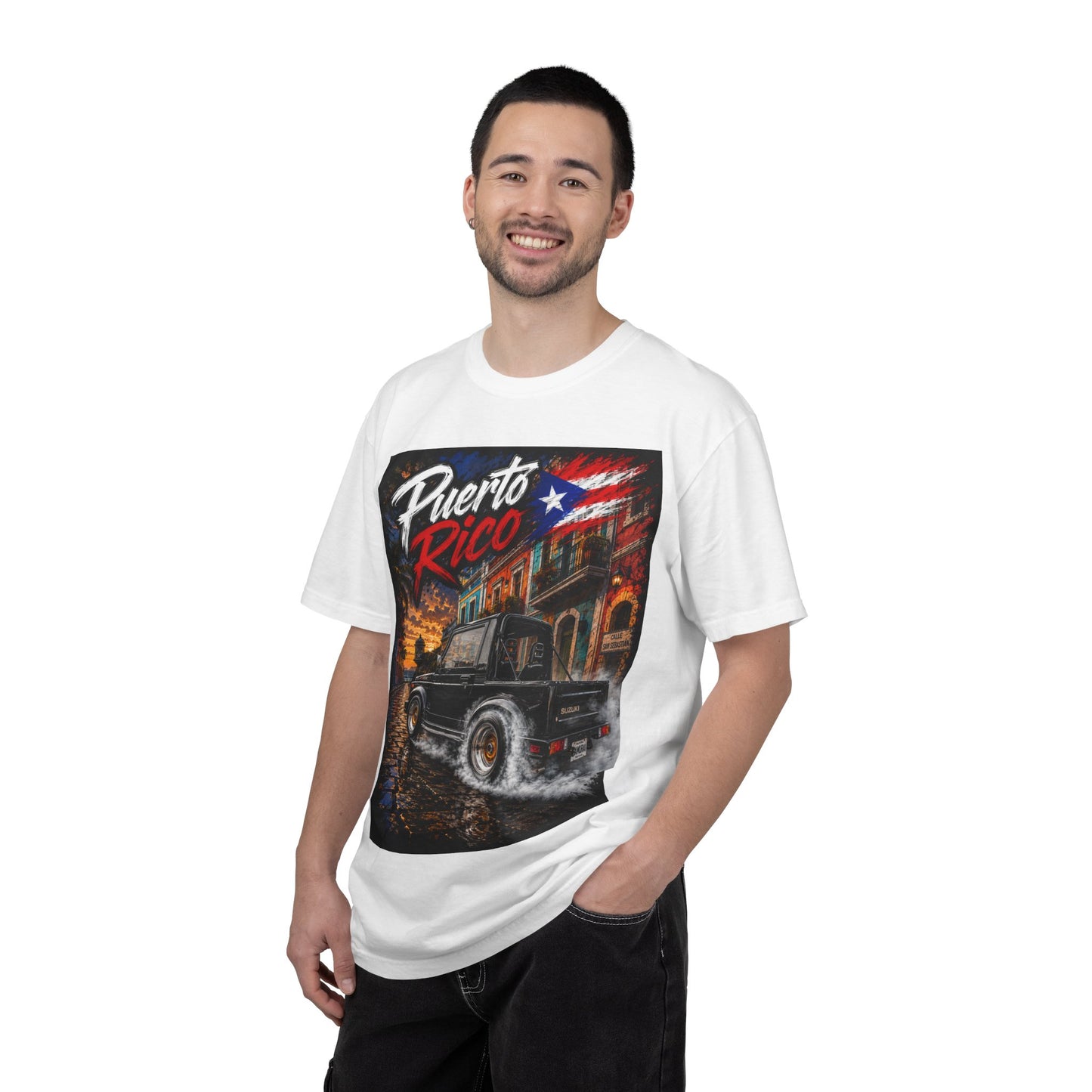 Puerto Rico Samuri Burnout T-Shirt — Retro Island Flag Graphic Tee