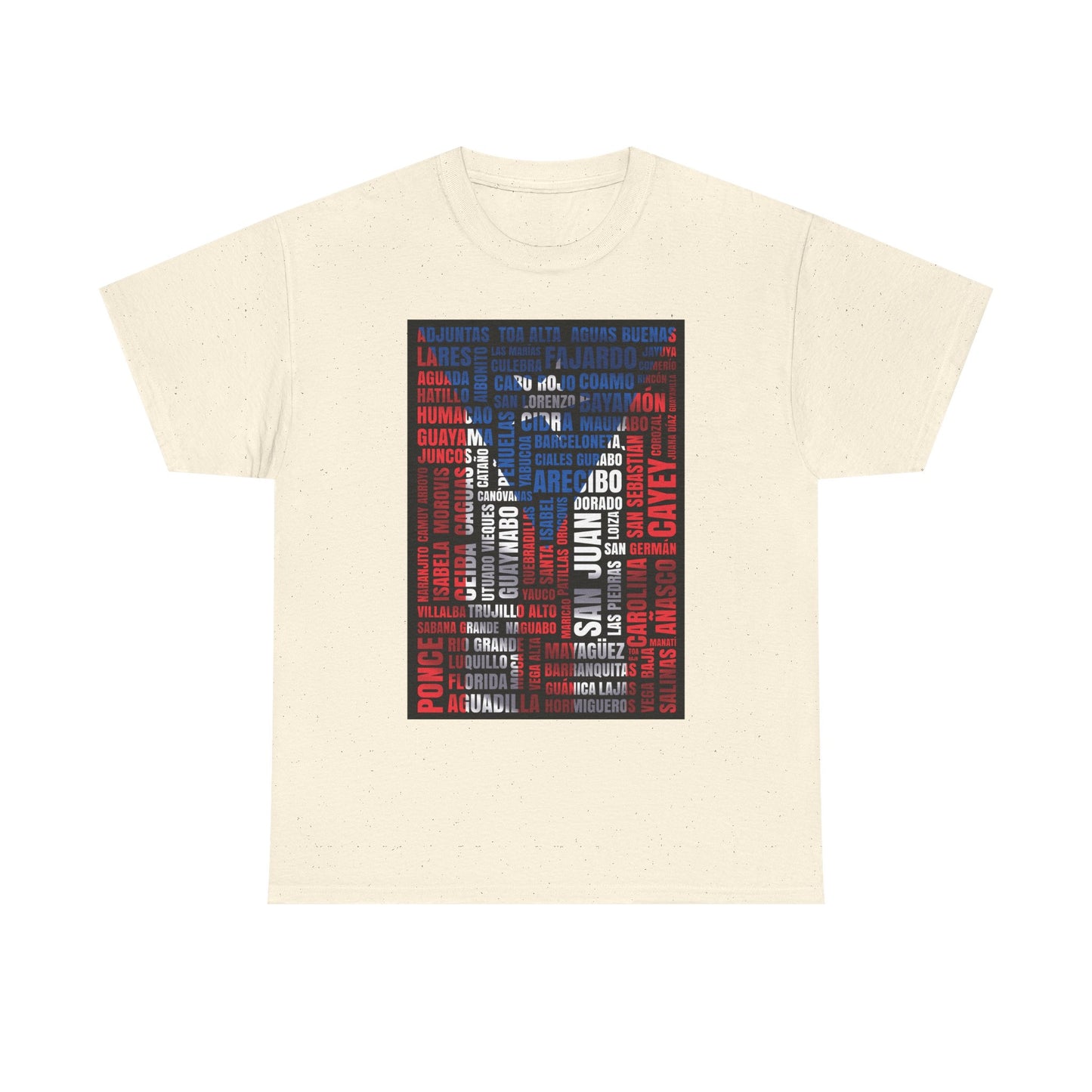 Puerto Rico Flag Word Cloud T-Shirt — Puerto Rican Pride Tee with Names Design