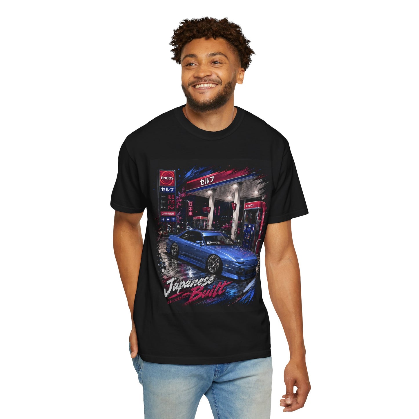 Japanese Built 240 Car T-Shirt — Retro Neon JDM Graphic
