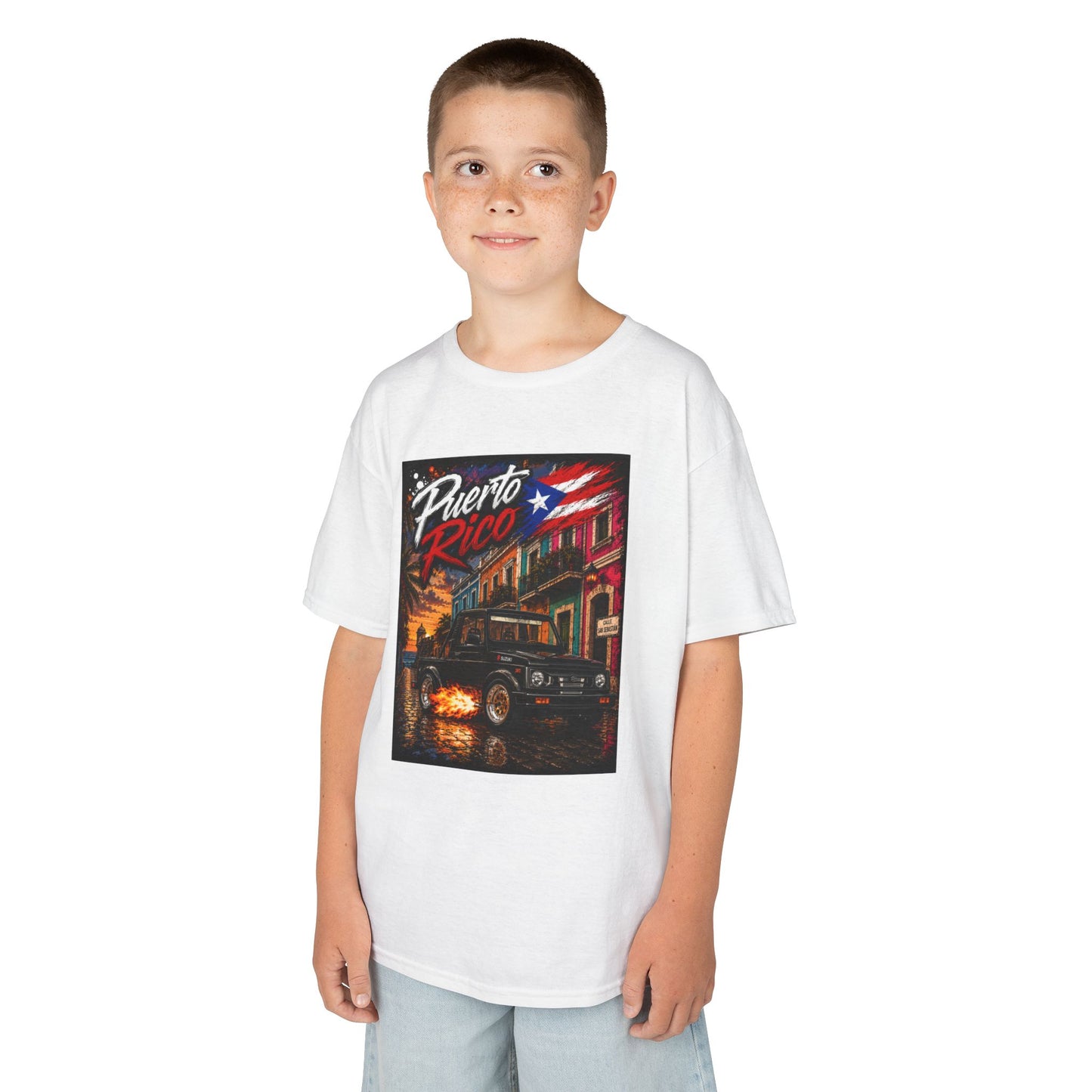 Kids T-Shirt — Puerto Rico Retro Night Street Scene Tee