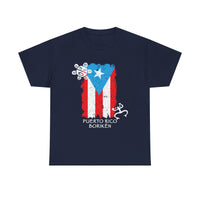 Puerto Rico Borikén Flag Tee — Taíno Petroglyph Heritage Vintage