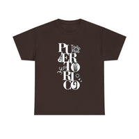 Puerto Rico Floral Vertical Tee — Retro Typography Island Shirt