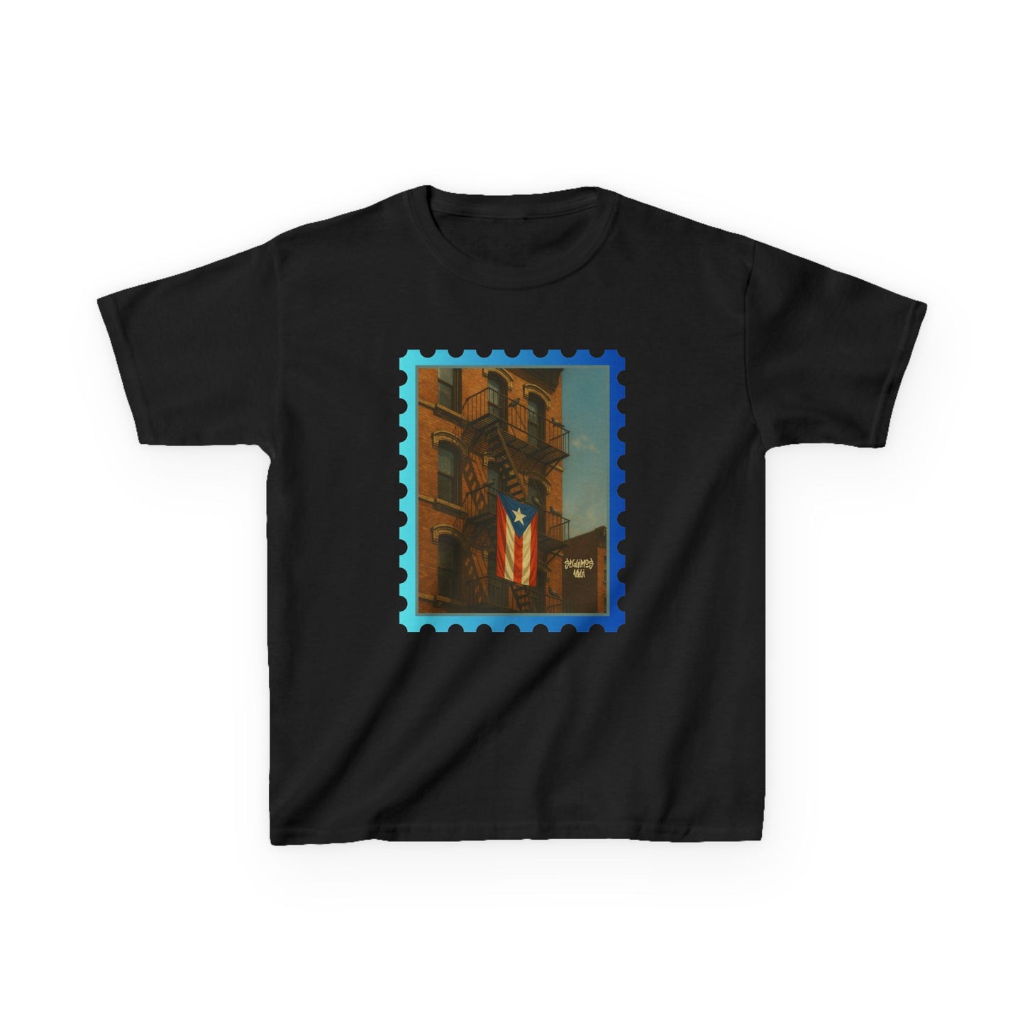 Boricua Barrio Kids T-Shirt – Puerto Rican Flag NYC Street Art