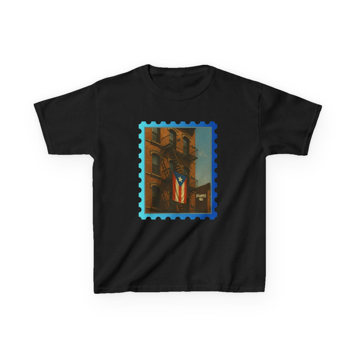 Boricua Barrio Kids T-Shirt – Puerto Rican Flag NYC Street Art