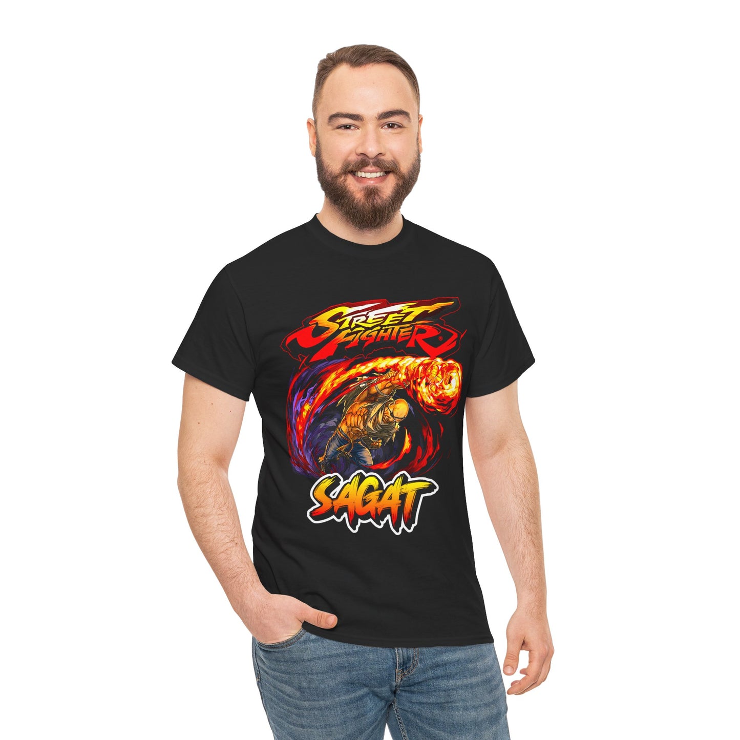 Street Fighter Sagat Fireball Attack T-shirt