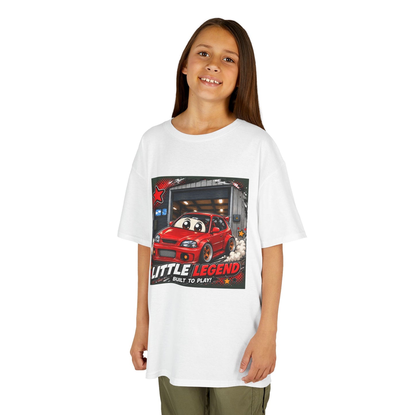 Little Legend Kids T-Shirt — Red Cartoon EK Civic "Little Legend"
