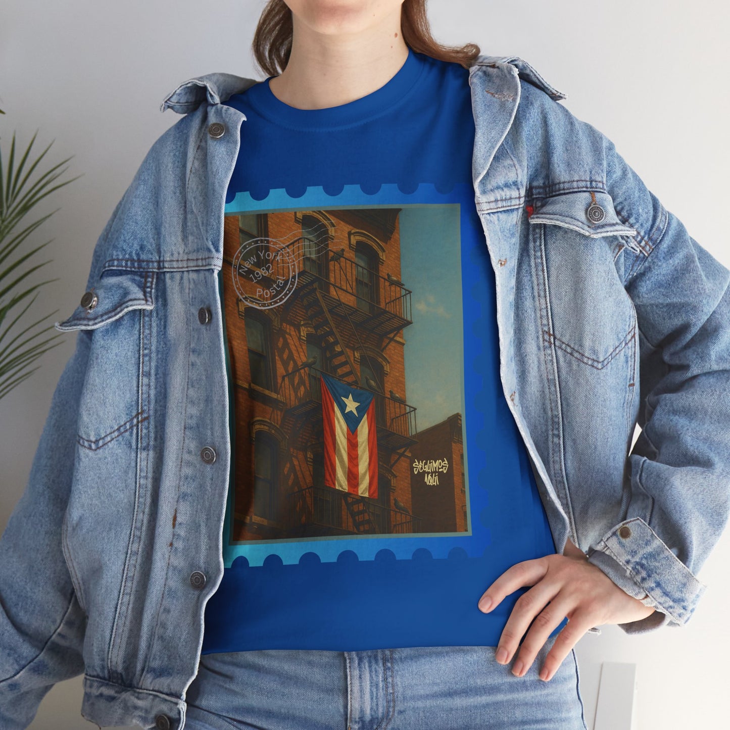 Seguimos Aquí Puerto Rican Pride Tee — New York 1982 Vintage Flag Tribute
