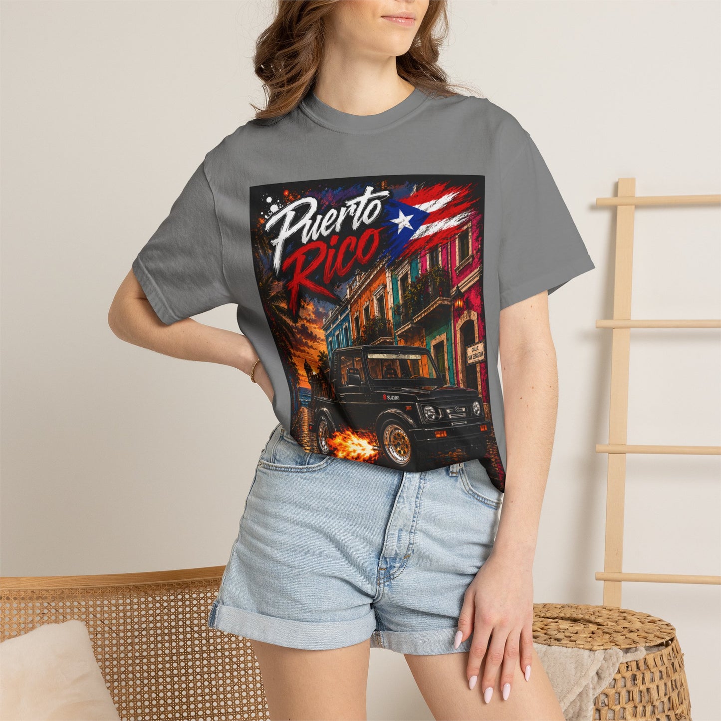 Puerto Rico Suzuki Samuri Street Scene T-Shirt