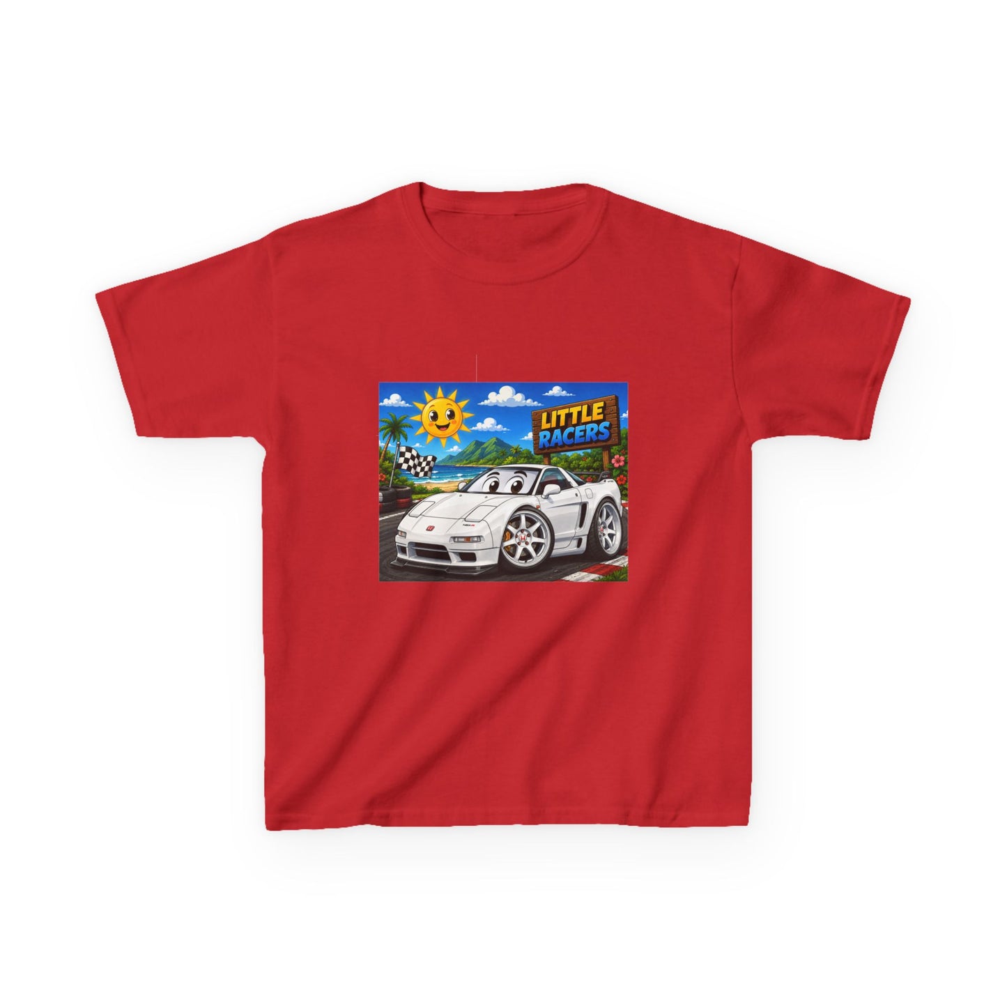 Kids Racing Car T‑Shirt — 'Little Racers' White NSX Graphic Tee