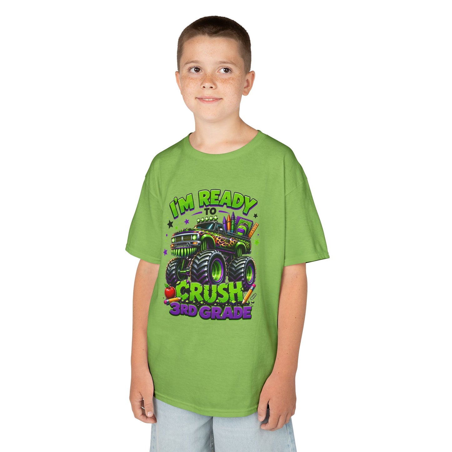 I’m Ready to Crush 3rd Grade Monster Truck Kids T-Shirt – First Day of School Tee