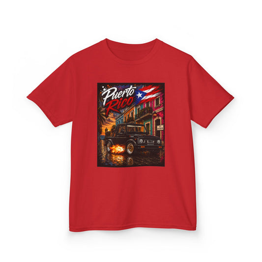 Kids T-Shirt — Puerto Rico Retro Night Street Scene Tee