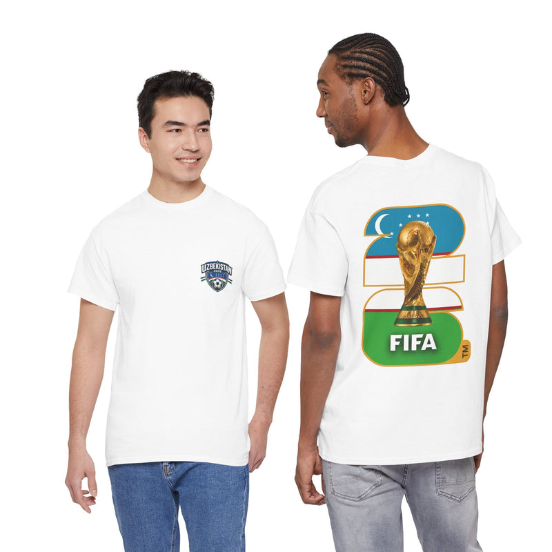 Uzbekistan 2026 FIFA World Cup Fan Edition – Front Crest & Championship Back Graphic T‑Shirt