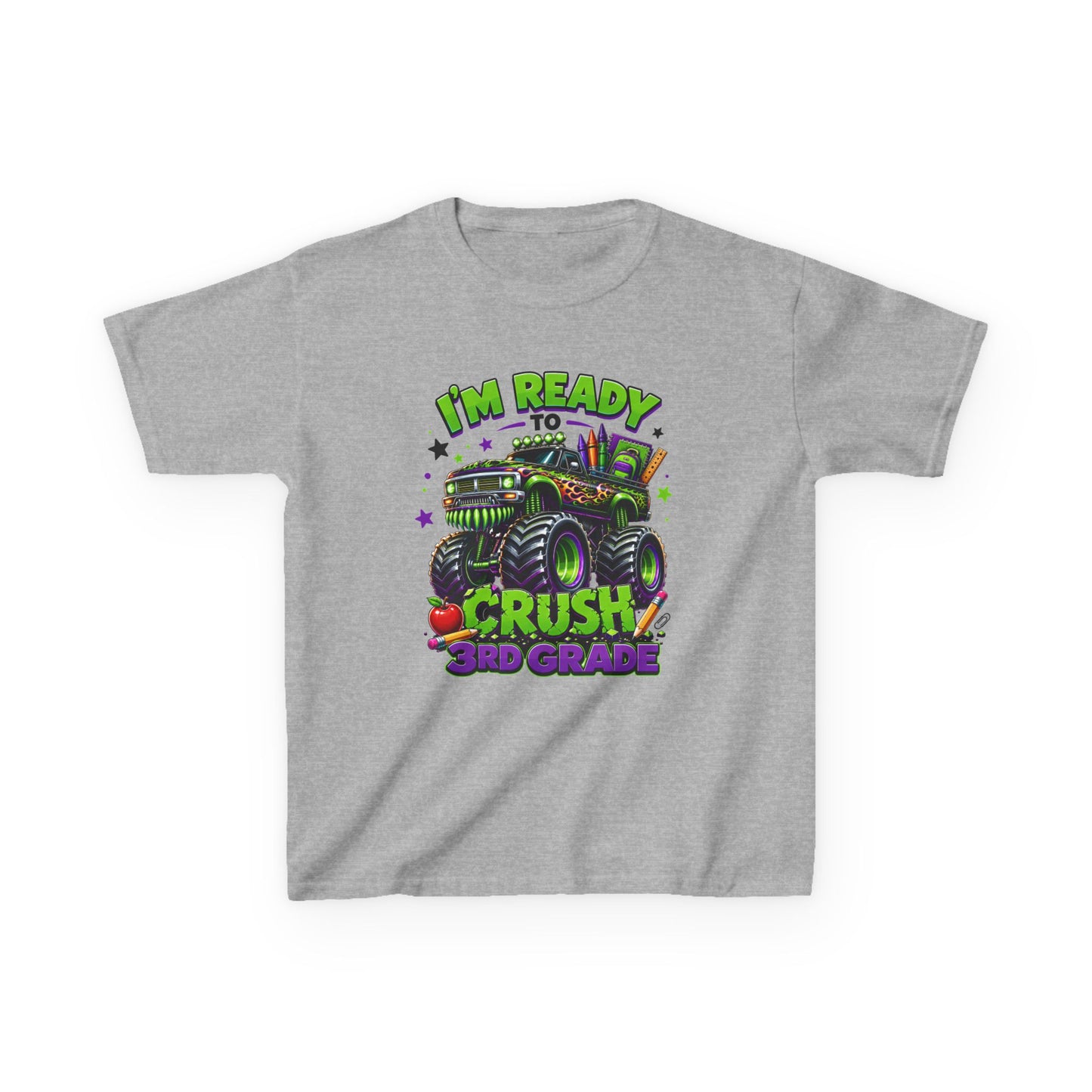 I’m Ready to Crush 3rd Grade Monster Truck Kids T-Shirt – First Day of School Tee
