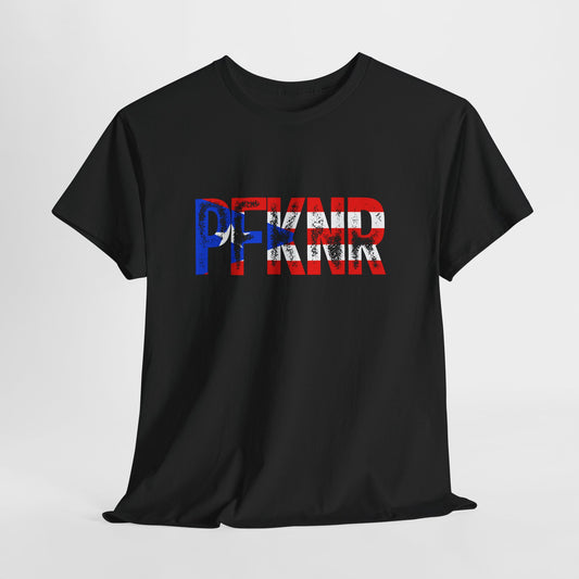 Patriotic 'PFW' Flag Graphic T-Shirt — Red White Blue Americana Tee