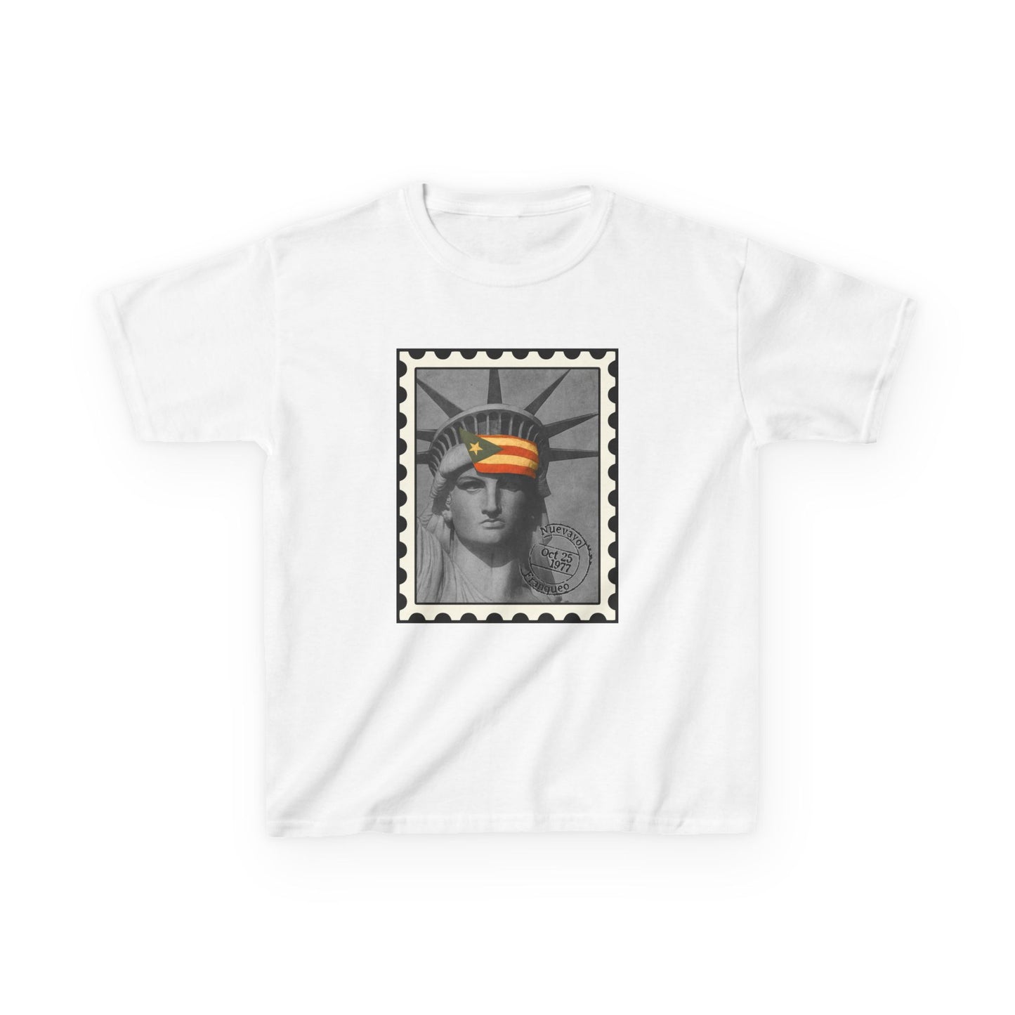 Puerto Rico Liberty Stamp Kids T-Shirt – Boricua Pride Design