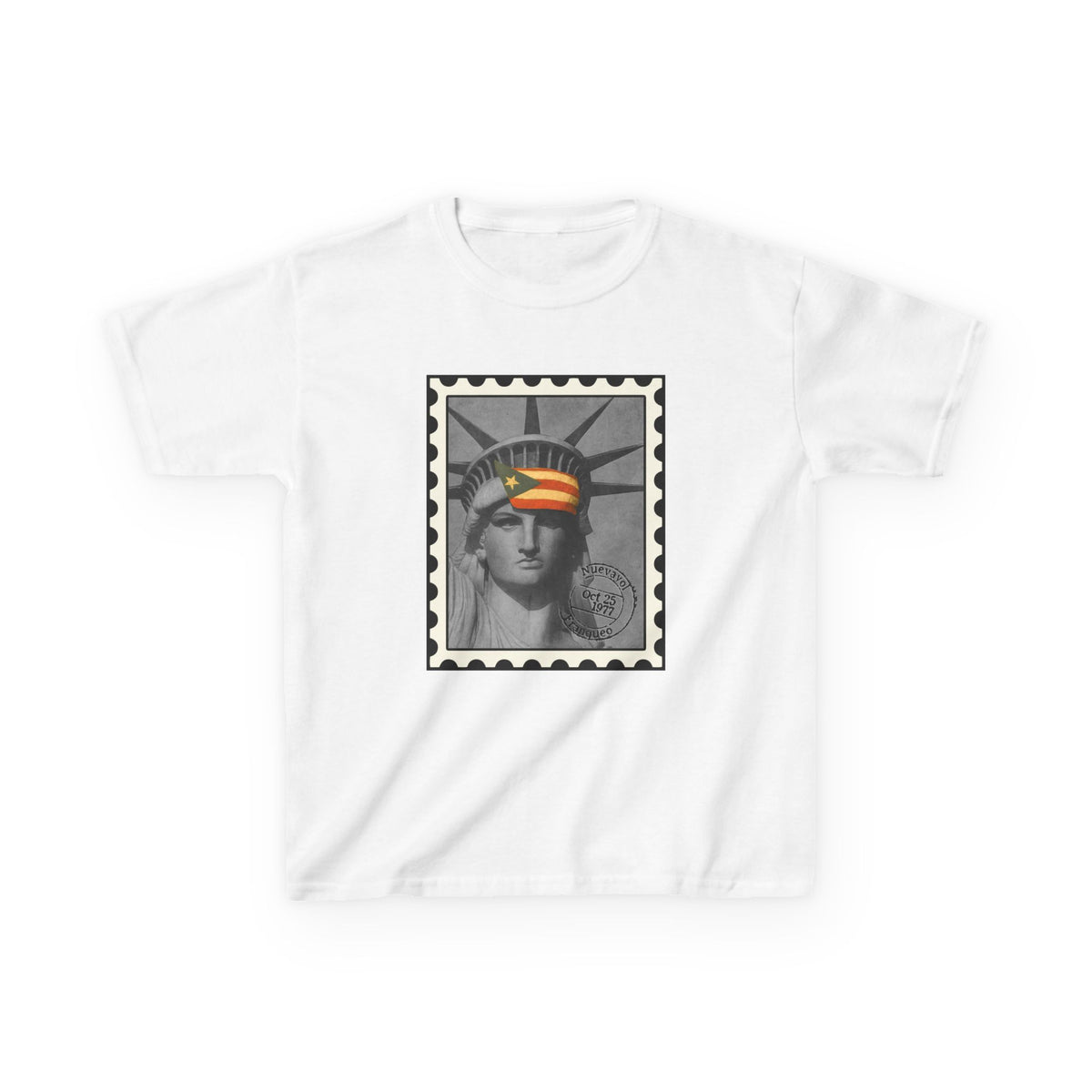 Puerto Rico Liberty Stamp Kids T-Shirt – Boricua Pride Design
