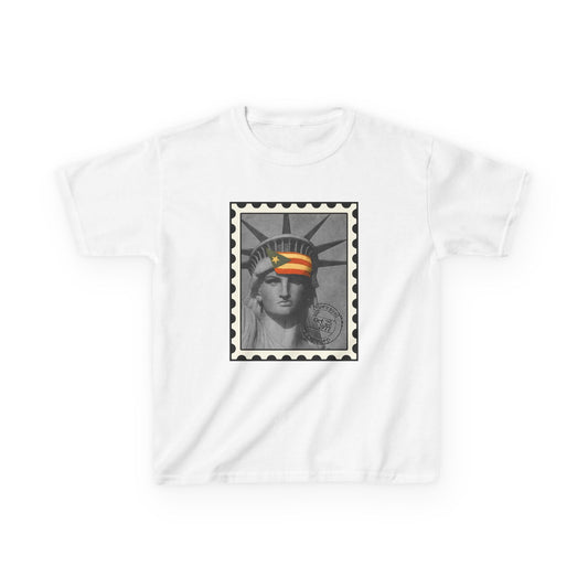 Puerto Rico Liberty Stamp Kids T-Shirt – Boricua Pride Design