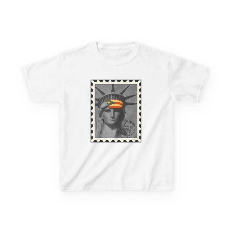 Puerto Rico Liberty Stamp Kids T-Shirt – Boricua Pride Design
