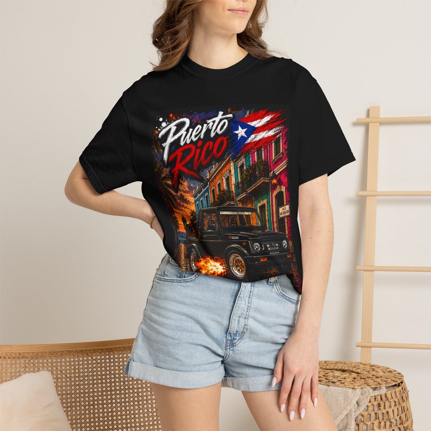 Puerto Rico Suzuki Samuri Street Scene T-Shirt