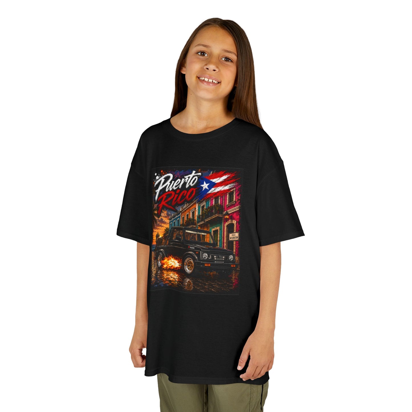 Kids T-Shirt — Puerto Rico Retro Night Street Scene Tee