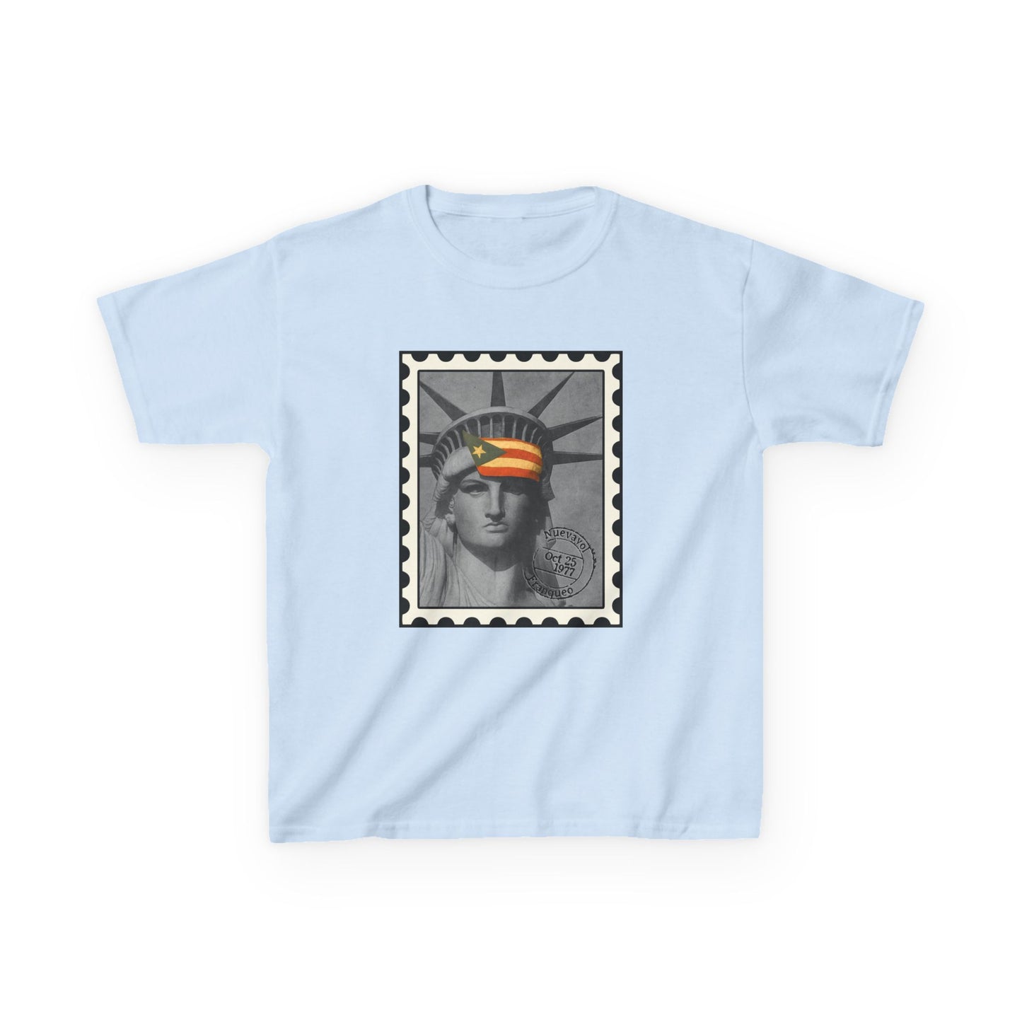Puerto Rico Liberty Stamp Kids T-Shirt – Boricua Pride Design
