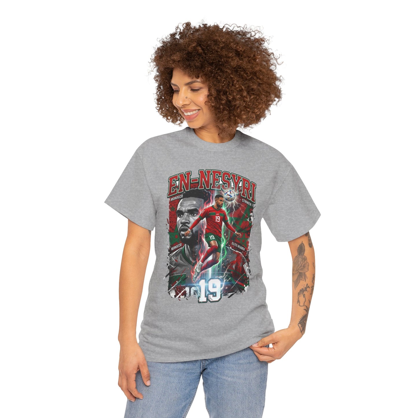 En-Nesyri #19 – Atlas Lions Aerial Dominance T‑Shirt
