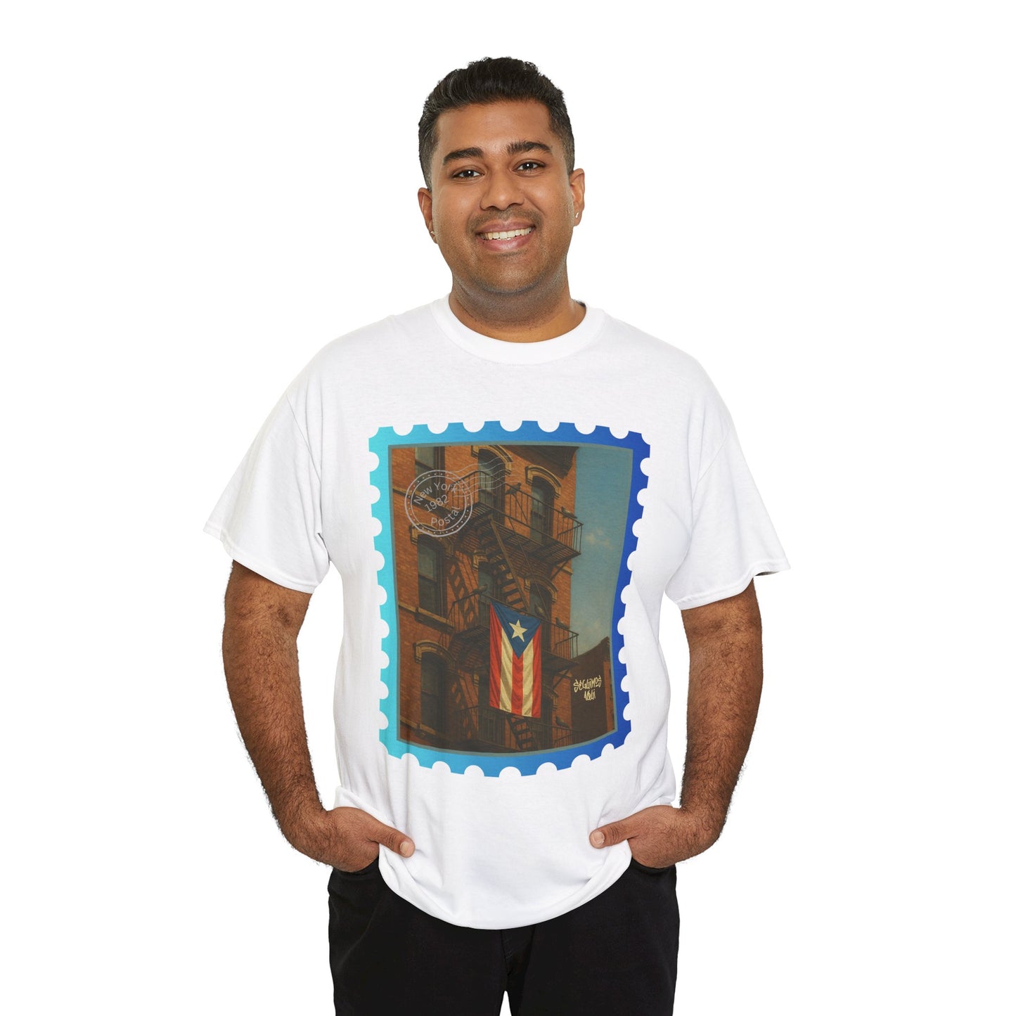 Seguimos Aquí Puerto Rican Pride Tee — New York 1982 Vintage Flag Tribute