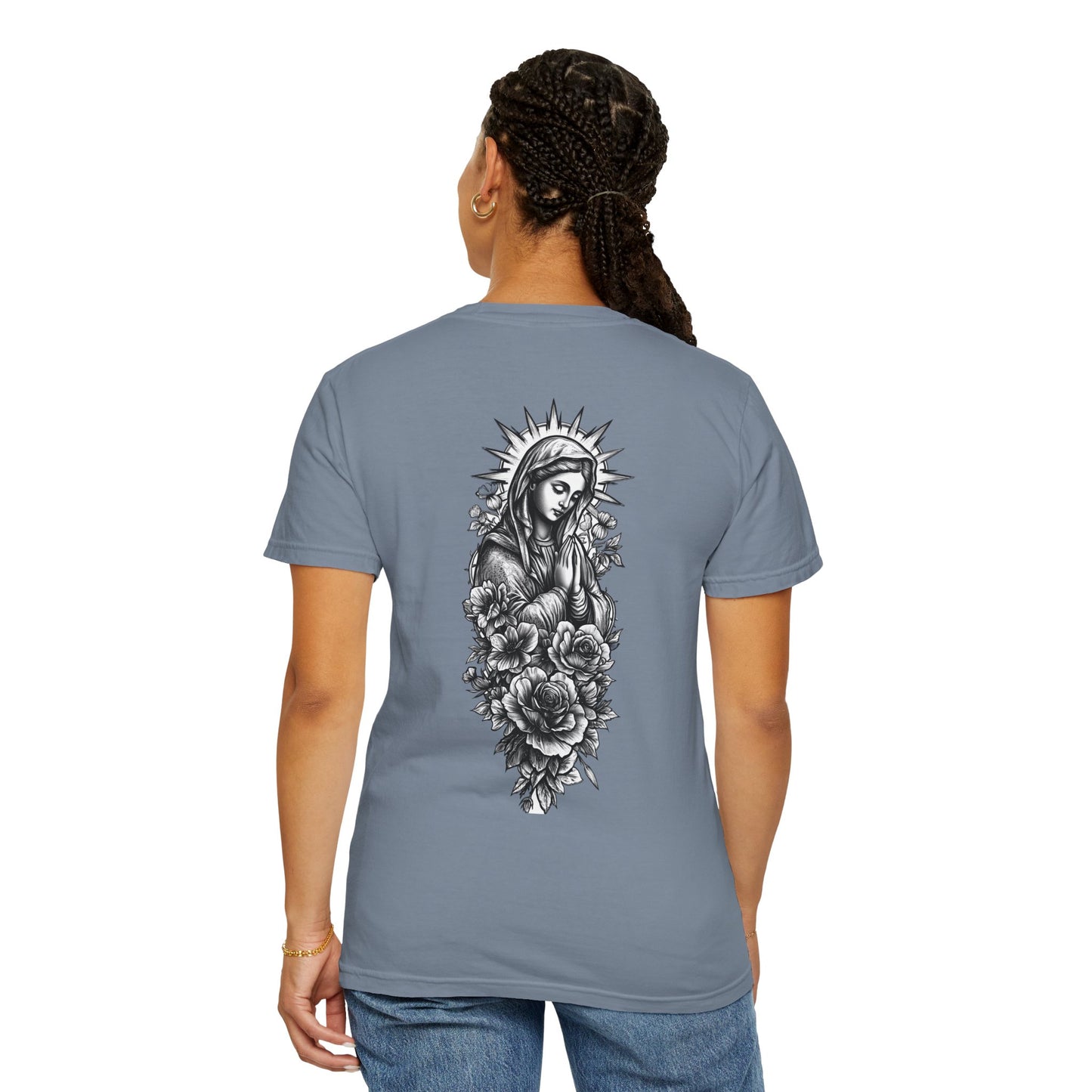 T-Shirt - Vintage Virgin Mary & Roses Graphic Tee