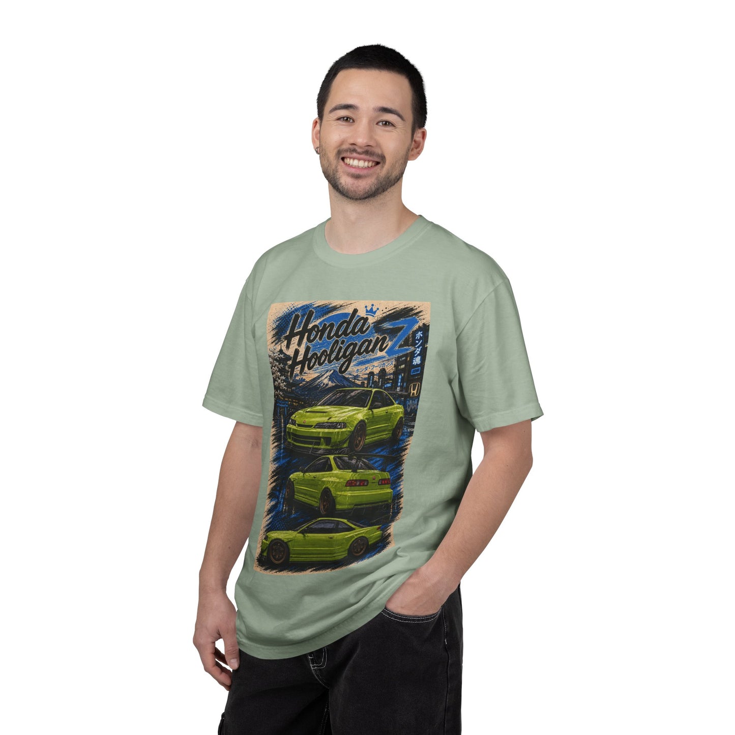 Honda HooliganZ T-Shirt — Vintage Green Sports Car Graphic Tee