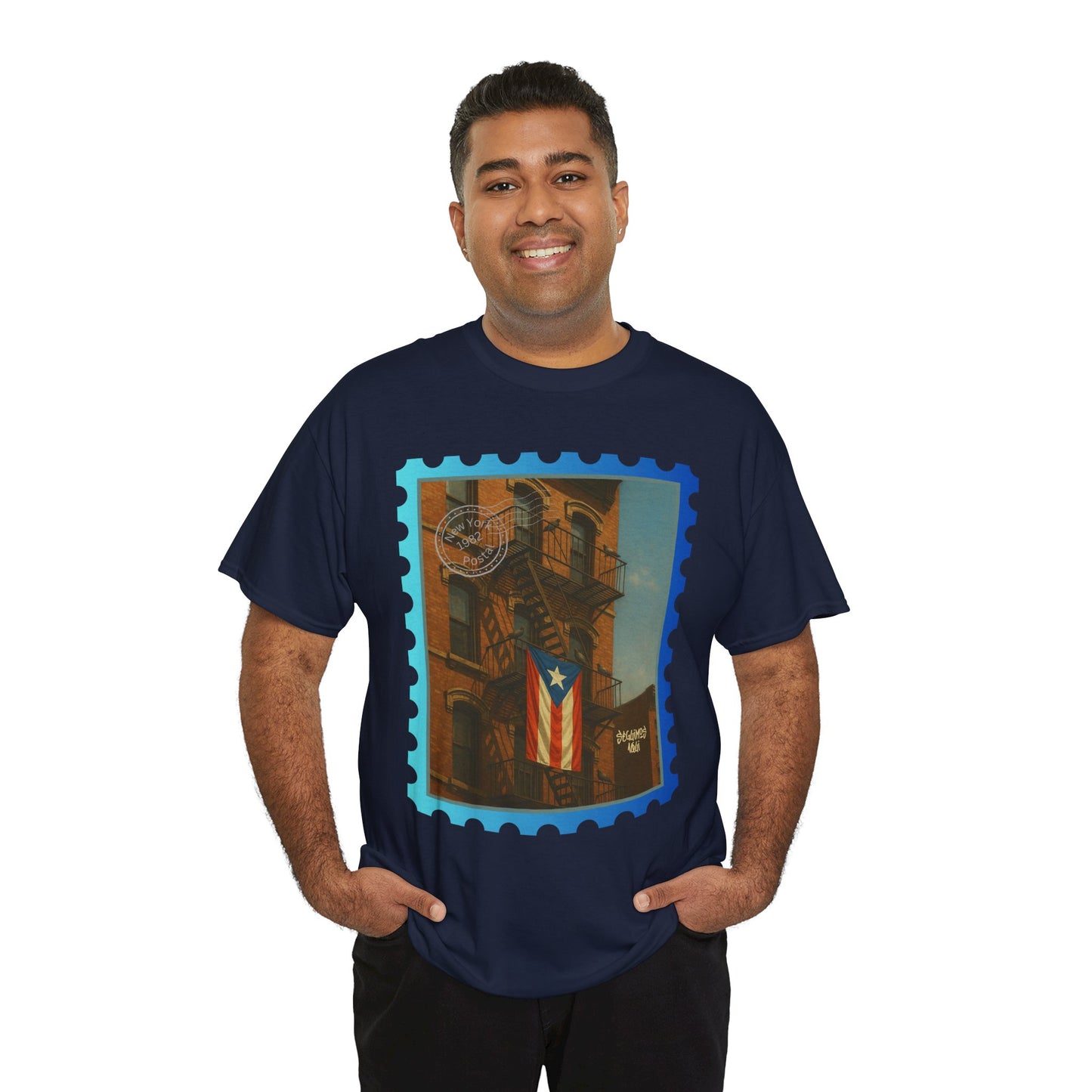 Seguimos Aquí Puerto Rican Pride Tee — New York 1982 Vintage Flag Tribute