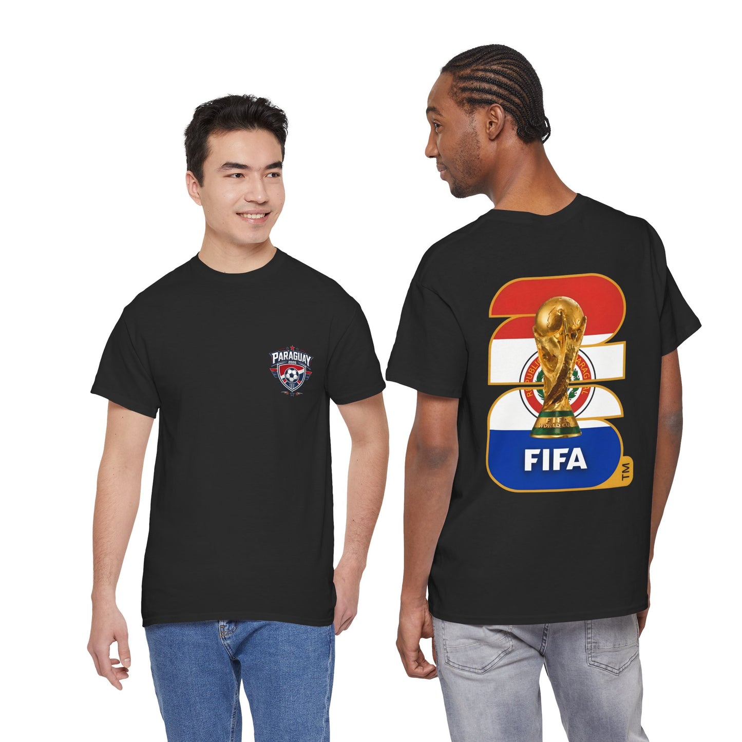 Paraguay 2026 FIFA World Cup Fan Edition – Front Crest & Championship Back Graphic T-Shirt
