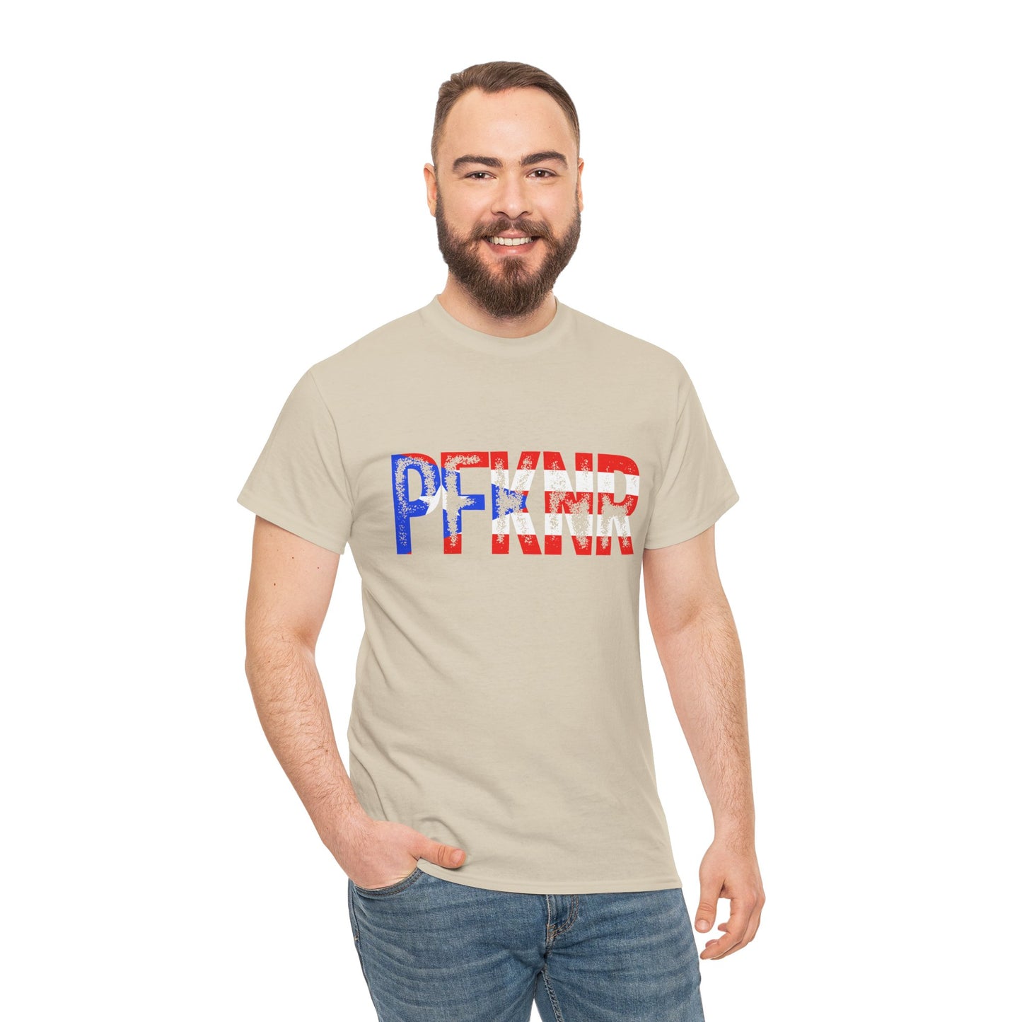 Patriotic 'PFW' Flag Graphic T-Shirt — Red White Blue Americana Tee