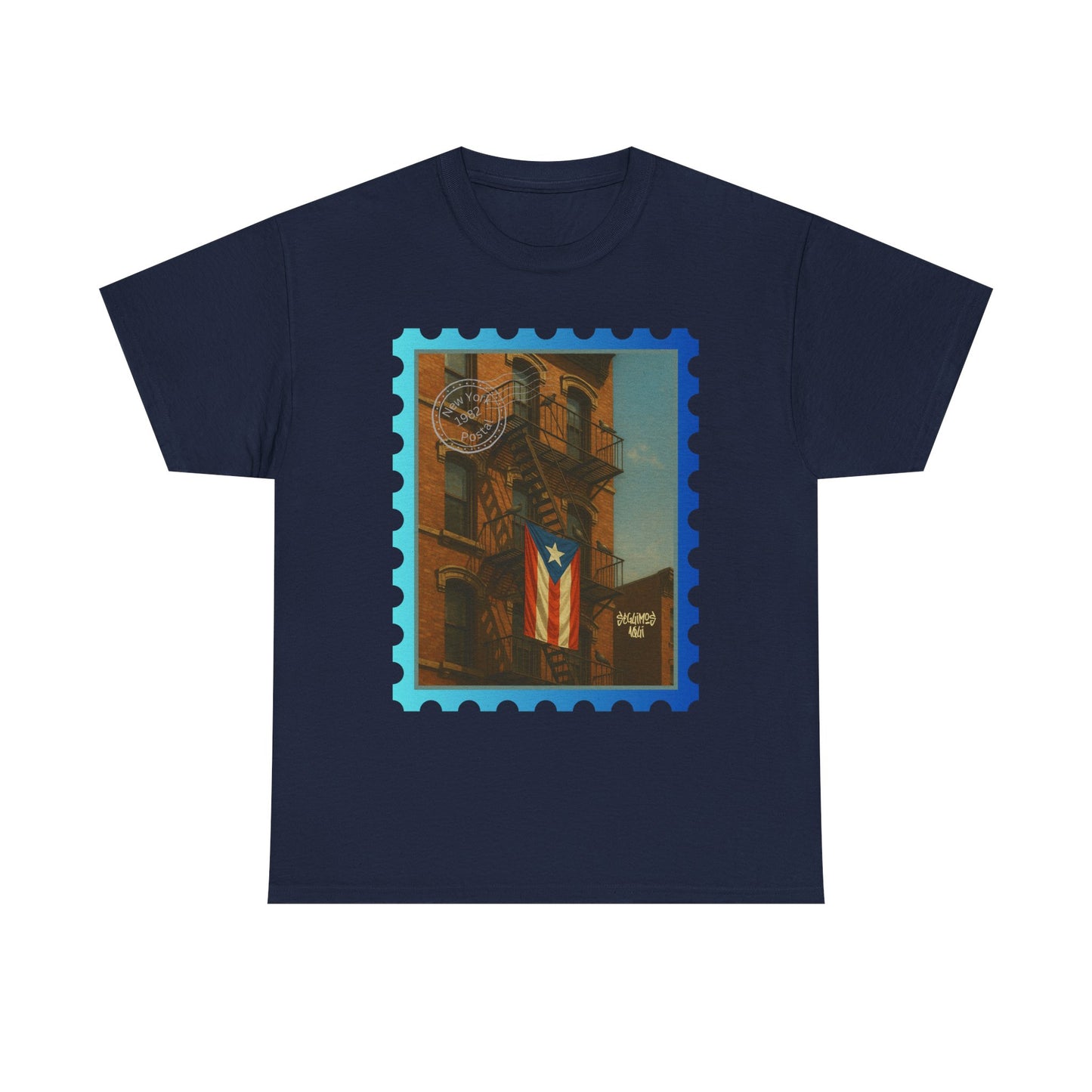 Seguimos Aquí Puerto Rican Pride Tee — New York 1982 Vintage Flag Tribute
