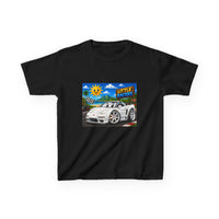 Kids Racing Car T‑Shirt — 'Little Racers' White NSX Graphic Tee