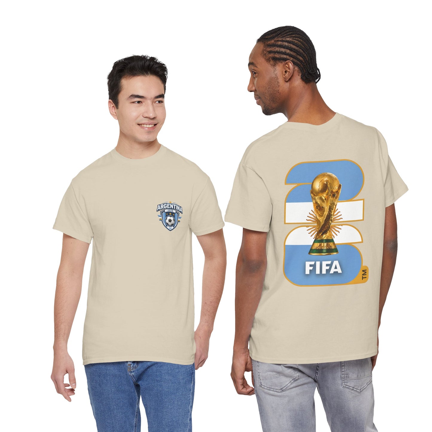 Argentina 2026 FIFA World Cup Fan Edition – Front Crest & Championship Back Graphic T-Shirt