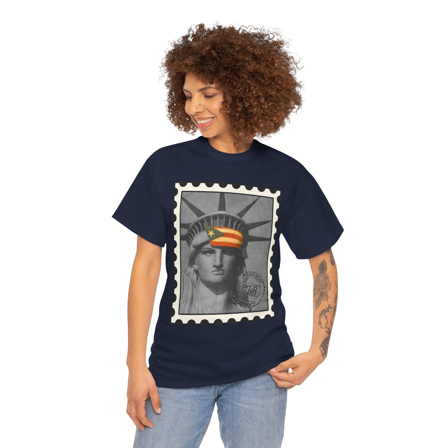 Statue of Liberty Protest Tee — "Liberty Under Protest" Puerto Rican Heritage Shirt