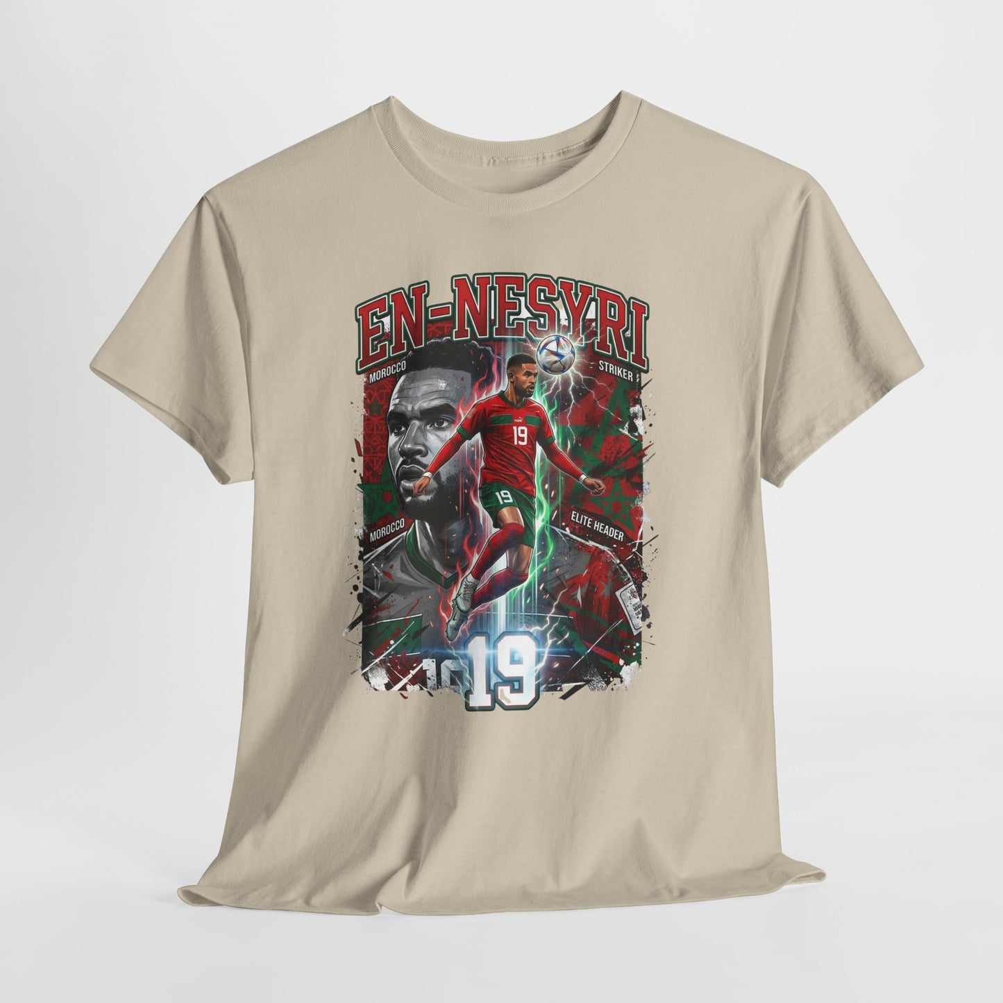En-Nesyri #19 – Atlas Lions Aerial Dominance T‑Shirt